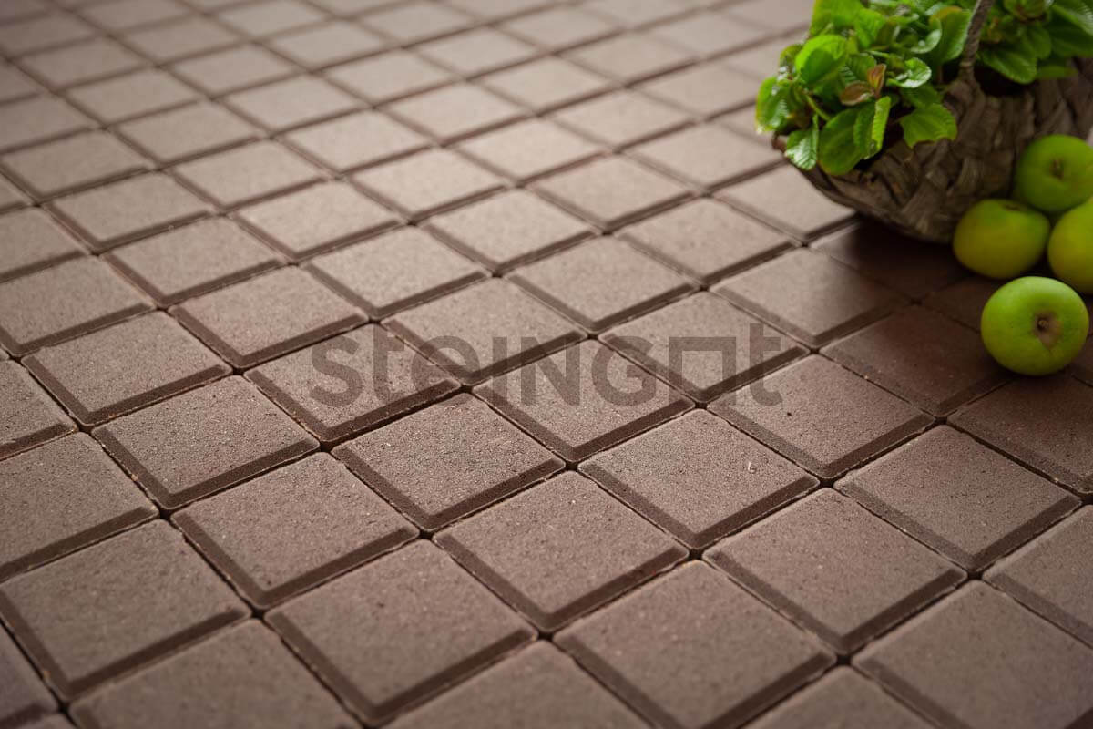 Тротуарная плитка Steingot Квадрат Темно-коричневый (верхний прокрас)