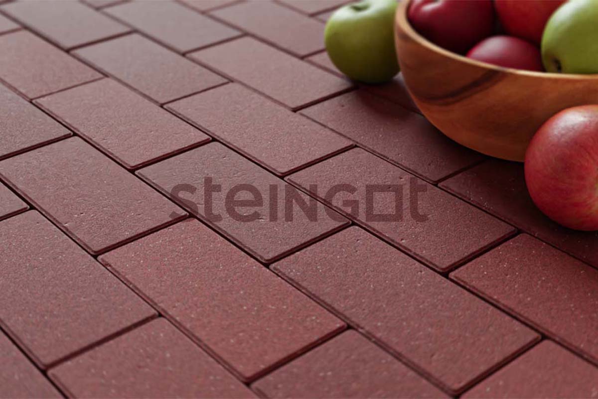 Тротуарная плитка Steingot Прямоугольник Темно-красный 40 (верхний прокрас