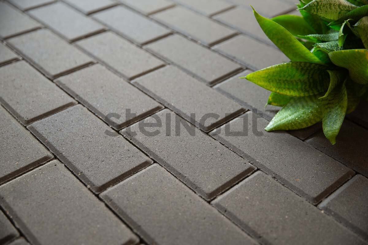 Тротуарная плитка Steingot Прямоугольник Серый 80 (полный прокрас)